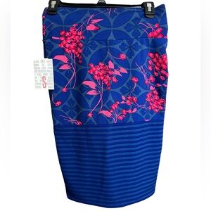NWT LuLaRoe Floral Striped Cassie Pencil Skirt Sz S